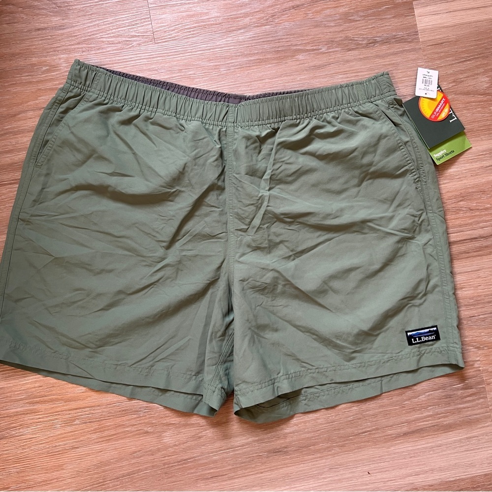L.L. Bean Olive Green Outdoor Shorts Mens swim trunks upf xl